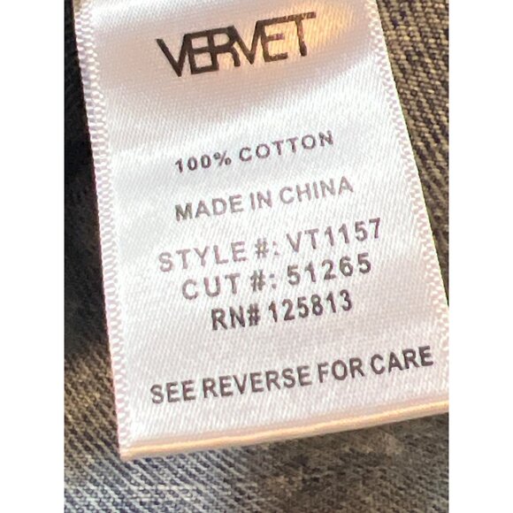 Vervet Los Angeles Womens Classic Crop Denim Jacket Size L - Picture 5 of 7